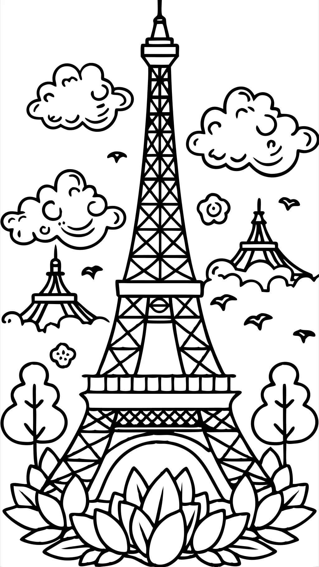 Página para colorear de la Torre Eiffel